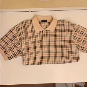 Men’s Designer PLAID London style polo shirt Large